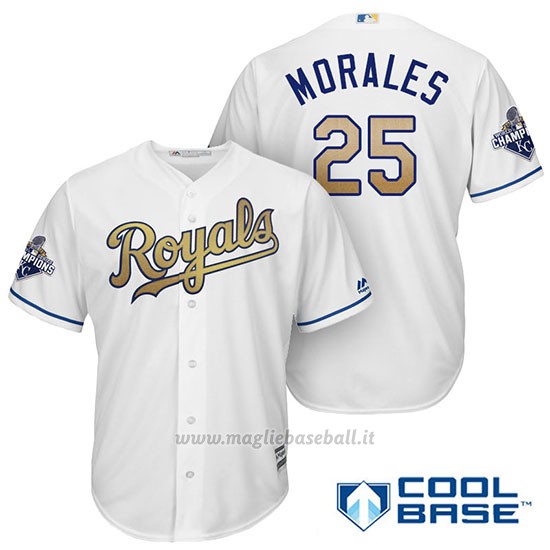 Maglia Baseball Uomo Kansas City Royals Campione 25 Kendrys Morales Coolbase Ors
